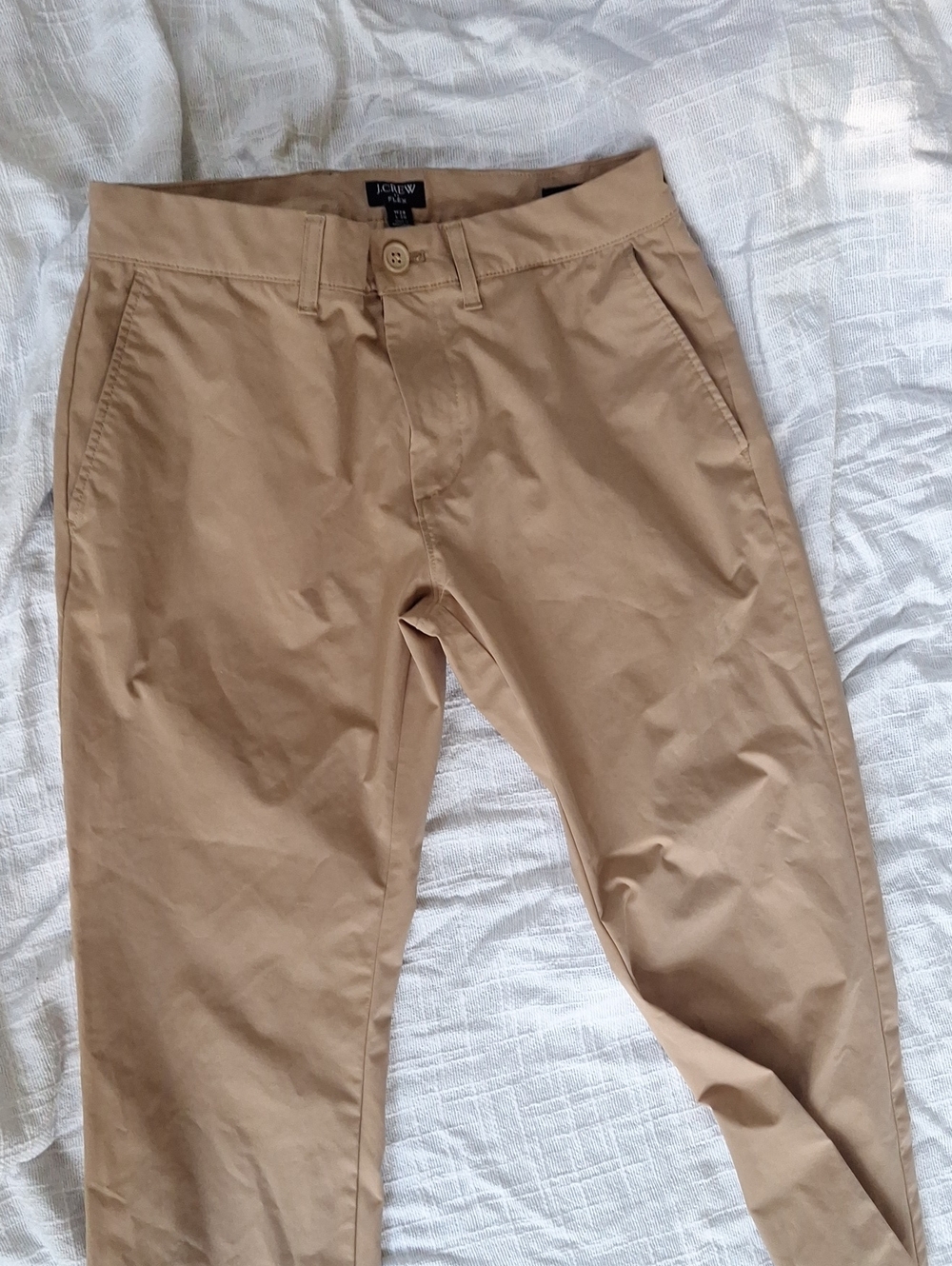 New J.Crew Tech Pants Men 28 30 Beige Slim Chino Performance Golf Casual